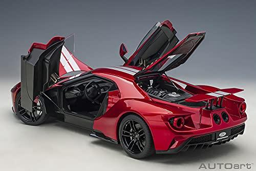 AUTOart 1/12 Scale Ford GT 2017 Metallic Red/Silver Stripes Finished Product 12106