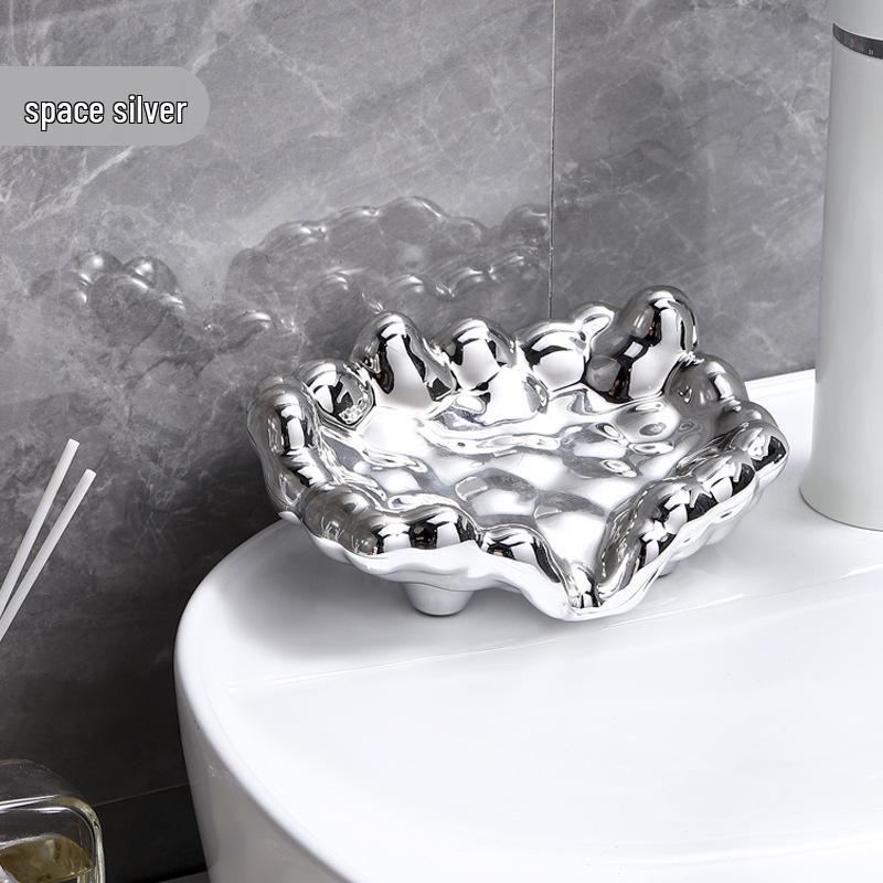 Luxury Electroplated Soap Dish with Drainage - Punch-Free Wall-Mounted Holder