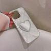 Luxury Diamond Love Heart Makeup Mirror Laser Phone Case For iPhone 16 15 14   11 Pro Max XR X XS Shockproof Bumper Cover