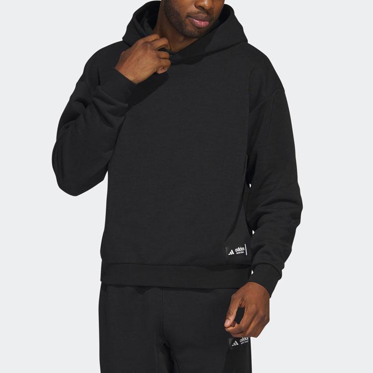 Adidas Loose Fit Hoodie With Logo Men Tops Black HY2765