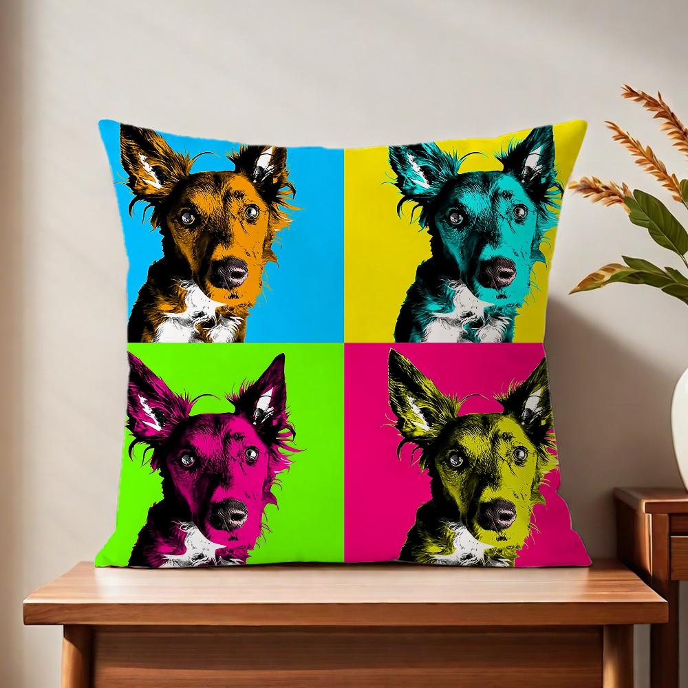 

Cute color dogs cushion cover For Pillow Printing Sofa Decoration Home Car Room Coffee Shop Office Nordic Simplicity 30x30 cm
