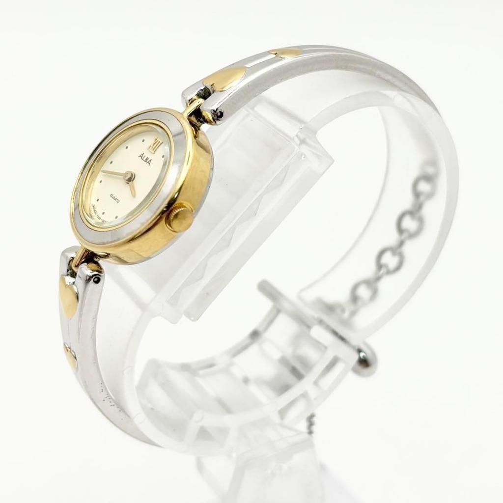 Used SEIKO ALBA Y588-005A Heart Ladies Watch 314