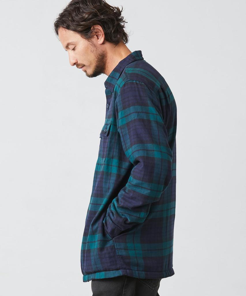 LL Bean Flanell Japanische Größe Schwarz 1000149638 Herren Fleecegefüttertes Hemd, Passform, L, Uhr, Blau,