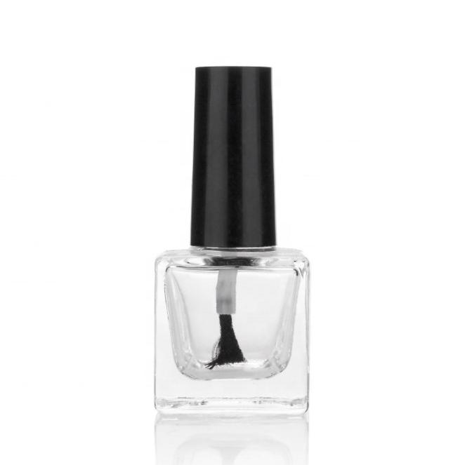 New Design 10ML Empty Luxury Glass Square Nail Polish Bottle With Brush