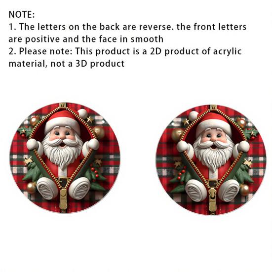 Festive Window And Door Decor Double-sided Acrylic Christmas Hanging Ornaments, Xmas Cartoon Snowman/Penguin/Gingerbread Man/Santa Claus Decorative