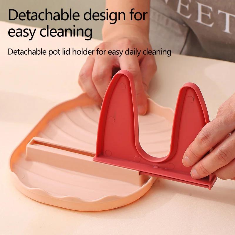 Portacoperchi Supporto per Cucchiai Poggia Coperchi Porta Spatola Per Cucina Comodità Utensili Strumenti Accessori Organizzatore per Fornello