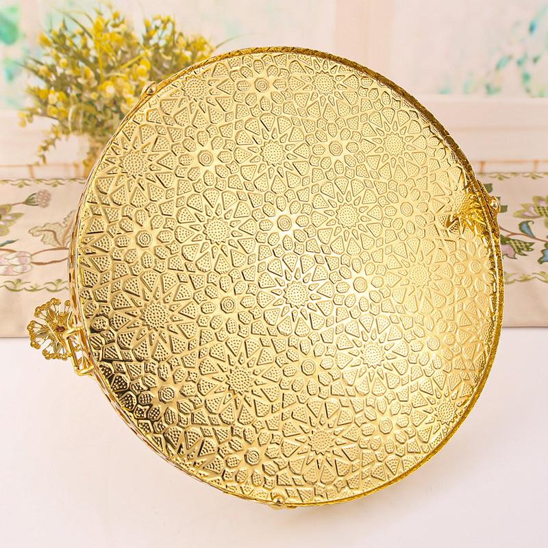 Vintage Round Fruit Tray,Cupcake Stand Decorative Dessert Platter with Handle for Wedding Birthday Party Afternoon Tea Cookies