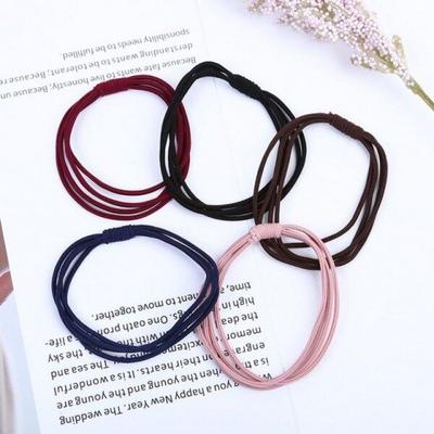 Conjunto de Elásticos de Cabelo Elásticos de Alta Elasticidade Mno com 4 Fios Faixa de Cabelo Básica Feminina