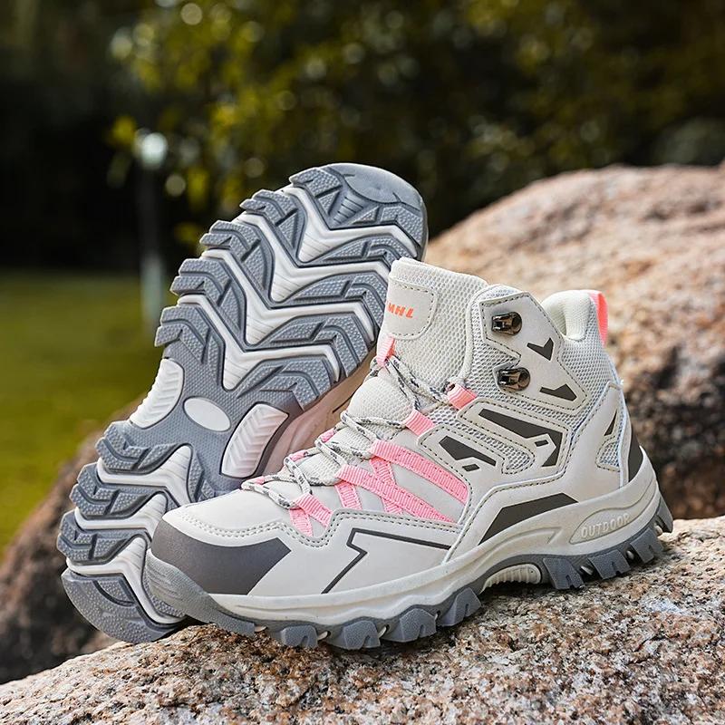 Fashion Men Outdoor Mountaineering Boots Women Sports Running Shoes Men's and Women's Training Shoes with Mesh Breathable Boots Men