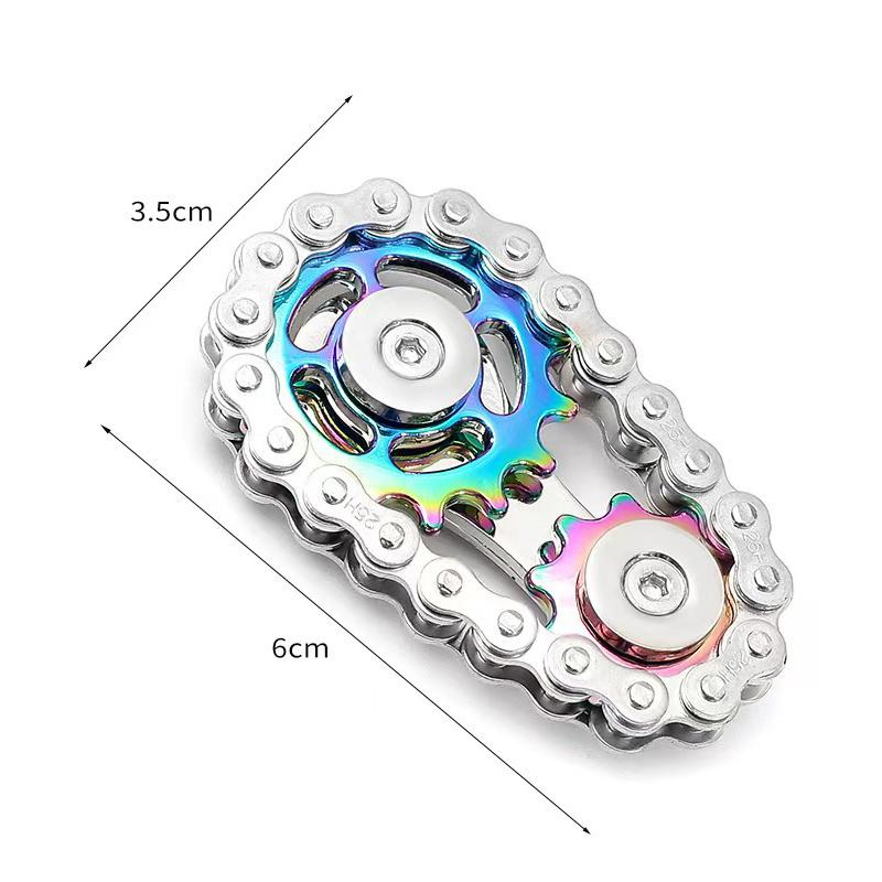 Metal Chain Sprockets Flywheel Fingertip Gyro Fidget Spinner Toys Anti Stress Diy Replace Bicycle Chain Spiner Fidget Toys Kids