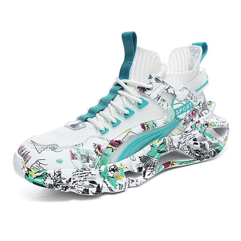 

Sneakers autumn new fly-woven breathable casual men s shoes shock absorption and height increase adolescent personality blade running shoes 36