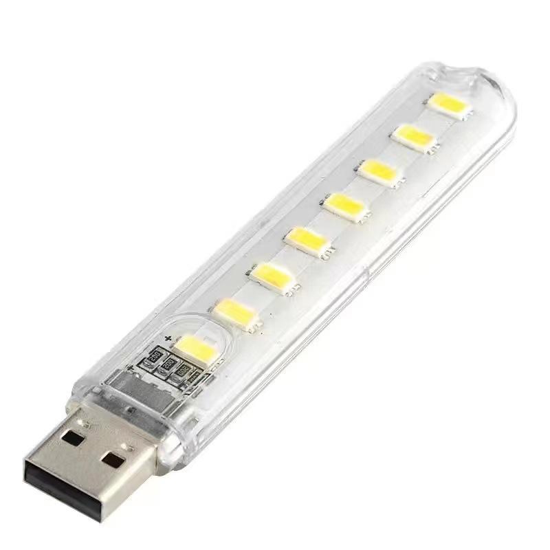 2/6/10PCS USB Plug Lamp 8leds 24leds Reading Book Light 5V Ultra Bright LED Night Light Portable Lighting For Power Bank Laptop