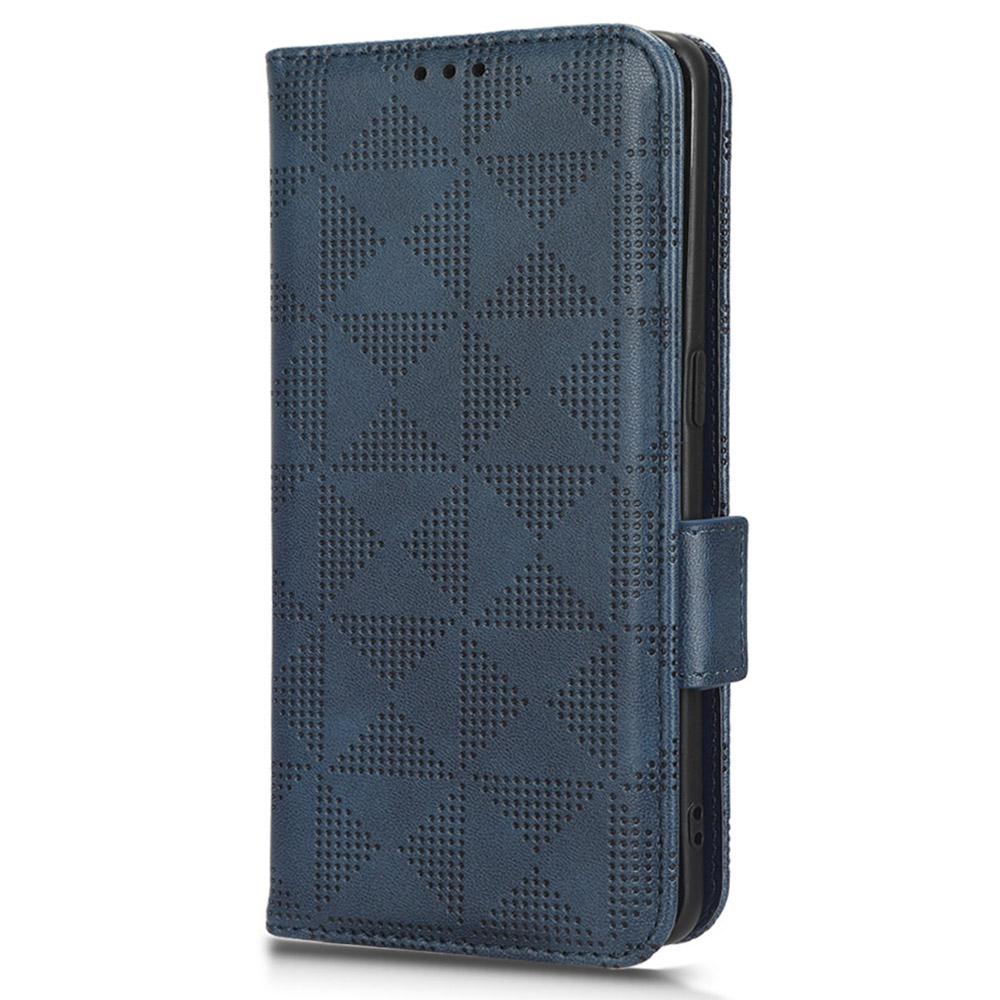 Für Samsung Galaxy A34 5G Handyhülle mit aufgedrucktem Dreiecksmuster PU-Leder Brieftasche Ständer Handyhülle mit Handschlaufe