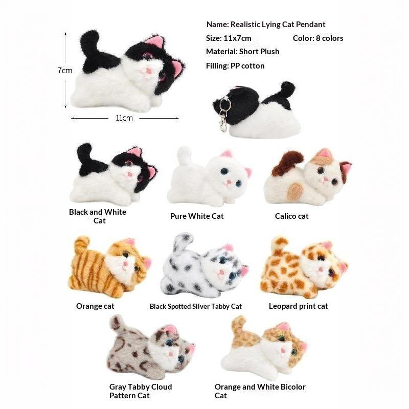Cartoon Cat Plush Pendant Decoration Stuffed Doll Keychain Cute Bag Charm Doll Plush Boys & Girls Birthday Gift