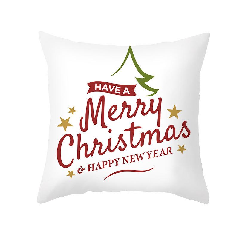 Cartoon Print Christmas Pillow Cover Office Sofa Cushion Pillow Cover Cross-border Home