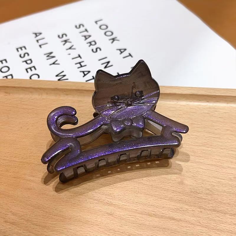Korean Style Cartoon Cat Hair Clip Women's Hollow Out Fresh and Cute Shark Clip Hair Accessories