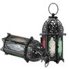 2Pcs Vintage Castle Candle Holder Black Retro Iron Metal Wedding Home Decorations
