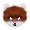Wolf Foxes Costume Set Plush Animal Mask Animal Tail and Glove, Halloween Animal Costume for Kid Adult Halloween Cosplay