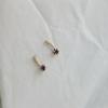 925 Sterling Silver Electroplated 14K Gold Purple Zircon Star Earrings for Women Korean Cute Jewelry Design