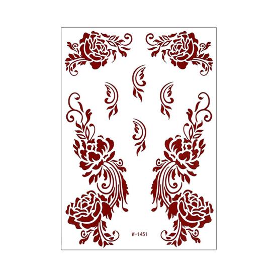 Skin-friendly Convenience Tattoo Stickers Water Transfer Paper Red / Clear / Brown 148 Mm/5.83