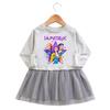 K-Pop Monster Hunter Girl Dress - Long Sleeve Cartoon Ruffle Mesh Princess Skirt for Spring/Autumn