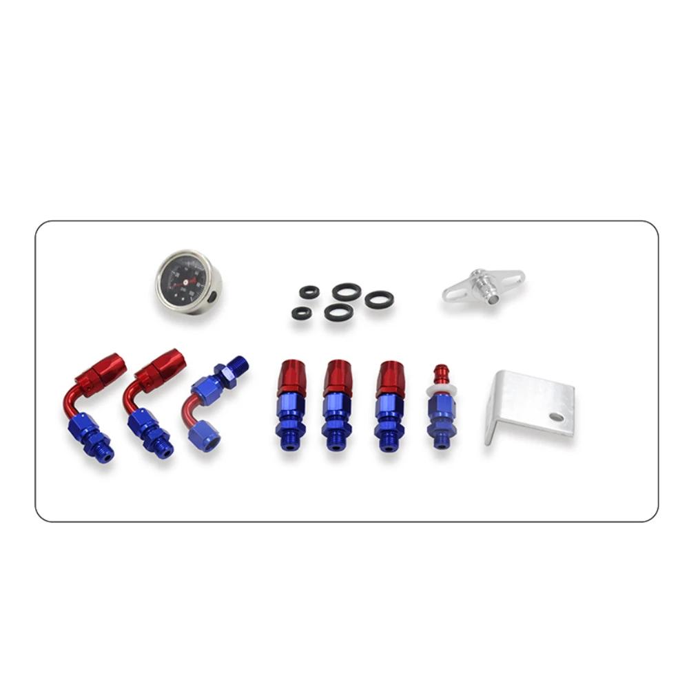 Universal Fuel Pressure Regulator Kit Car Fuel Pressure Regulator 100psi Adjustable Oil Gauge AN 6 Fitting End Oil Hose Fitting