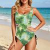 Swimsuit for Women Floral Print Scoop Neck Adjustable Side Tie Bathing Suit Soft Stretch Fabric Comfortable Fit