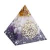 Energy Generator Orgone Pyramid Amethyst Peridot Healing Natural Crystal Reiki Chakra Generator Orgonite Pyramid Meditation Tool