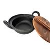 Nanbu Ironware Oisei Hobundo Cast Iron Pot with Wooden Perfect for Hormone and Made In Japan Lid, Yosenabe, Hotpot, Motsunabe, Sukiyaki, 17.6cm,