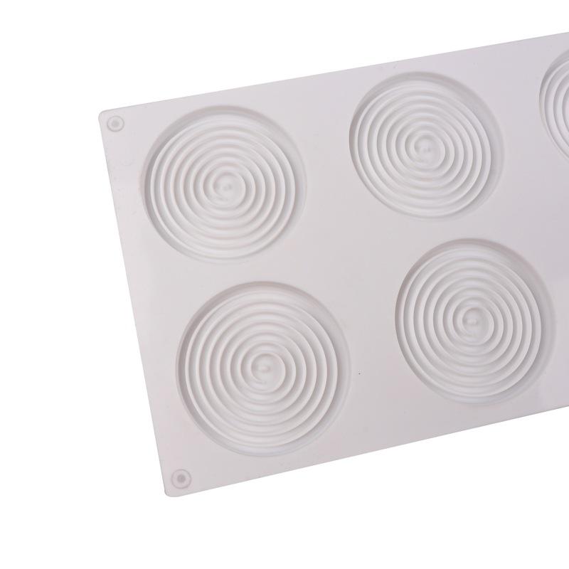 Silicone Baking Pan For Pastry 6 Holes 3D Spiral Shape Mousse Cake Mold Round Chocolate Mould Bakery Accessories