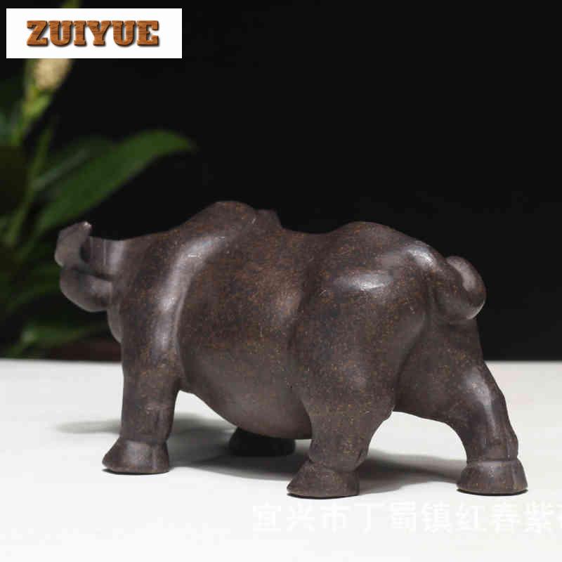 Yixing Zisha Zodiac Ox Tea Pet Creative Lucky Model Tea Figurine Play Toys Tea Statue Ornaments Can Be Raised Supplies Craft
