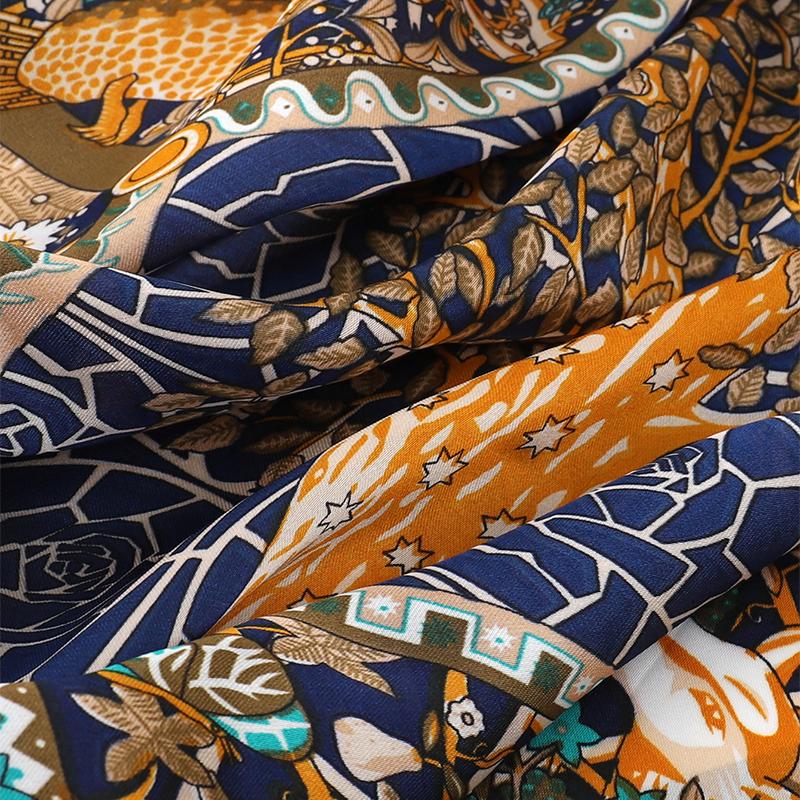 Foulard Carre En soie a Fleurs Pour Femmes, Chale En Satin, Hijab, Bandeau De Cheveux, Foulard De Luxe, 70x70cm, Bandana