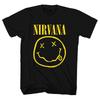 Nirvana T Shirt Yellow Smile Band Logo New Official Mens Black Unisex T-Shirt
