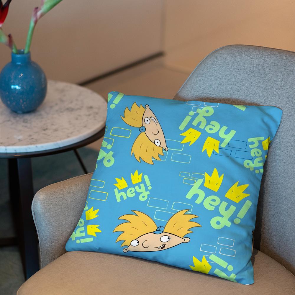 H-Hey ArnoldS Cushion Cover 2-in-1 Reversible Plush Pillow Cover | Car/Sofa/Bed | Perfect Gift