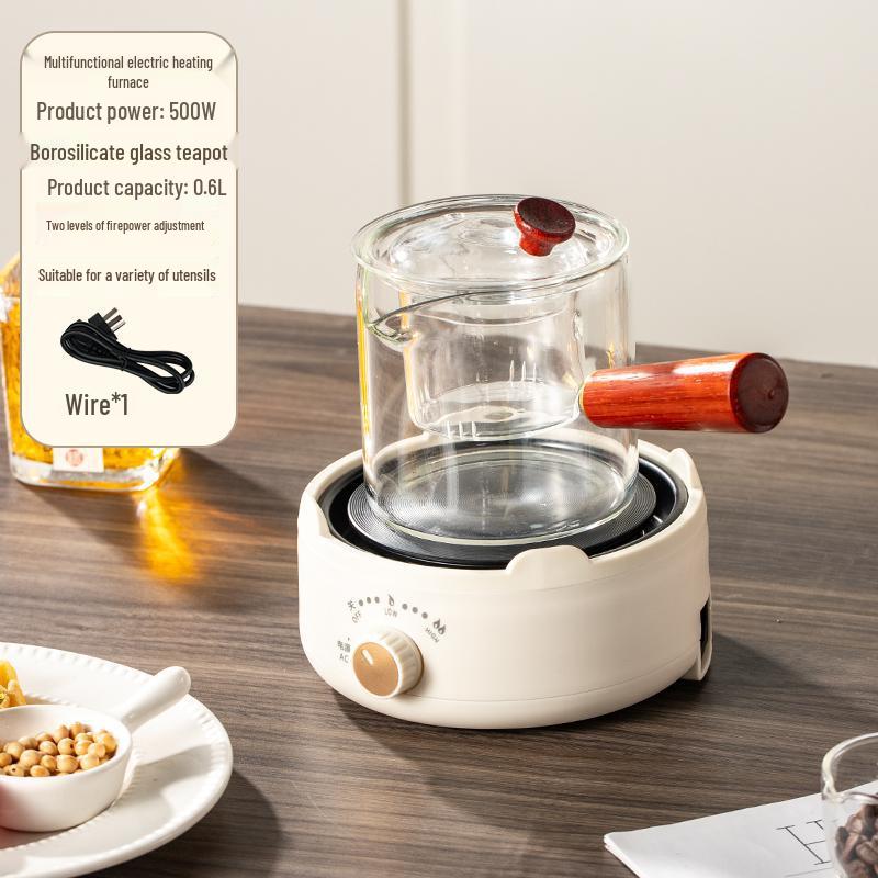 Round Lattice Multifunctional Electric Ceramic Tea Maker Set