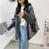 Retro Women Handbag Canvas Shoulder Bag Big Size Handbag Tote Ladies Casual Flower Printing Shoulder Bag