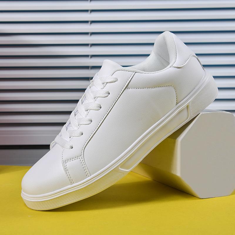Large Size White Shoes, the Same for Men and Women, Spring and Autumn Leather Waterproof Casual Sports Shoes, Youth Casual Board Shoes