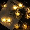 10 LEDs Heart Shape String Light 1.65m 5.41ft Battery Operated Fairy Lights Warm White String Lights for Bedroom Party