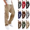 Herren Cargo Hose Hose Volle Länge Einfarbig Locker Mehrere Taschen Kordelzug Taschen Hose Herren Cargo Hose