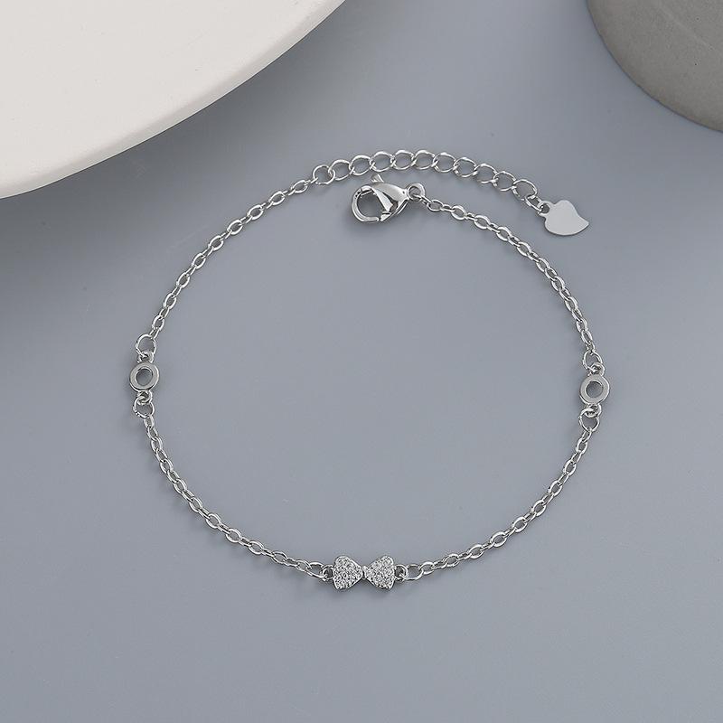 VENTFILLE 925 Sterling Silver Diamond-Studded Butterfly Bracelet Women's Fashion Temperament Flower Adjustable Bracelet