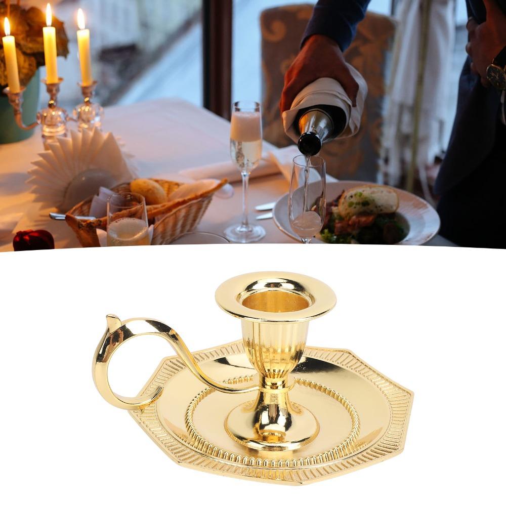 Zinc Alloy Vintage Taper Candle Stick Holder Candle Stand Dining Table Centerpiece