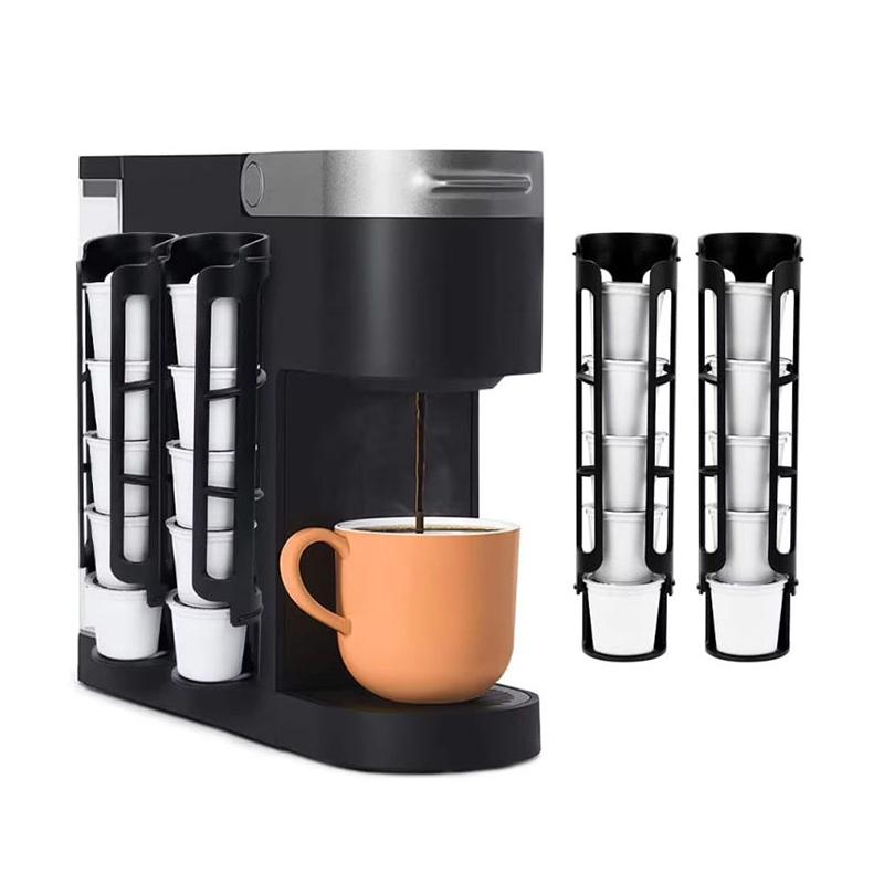 2Pcs Coffee Pod Holder Space Saving K-Cup Pod Storage Organizer Compatible With Keurig Coffee Makers Dual-Compartment Organizer