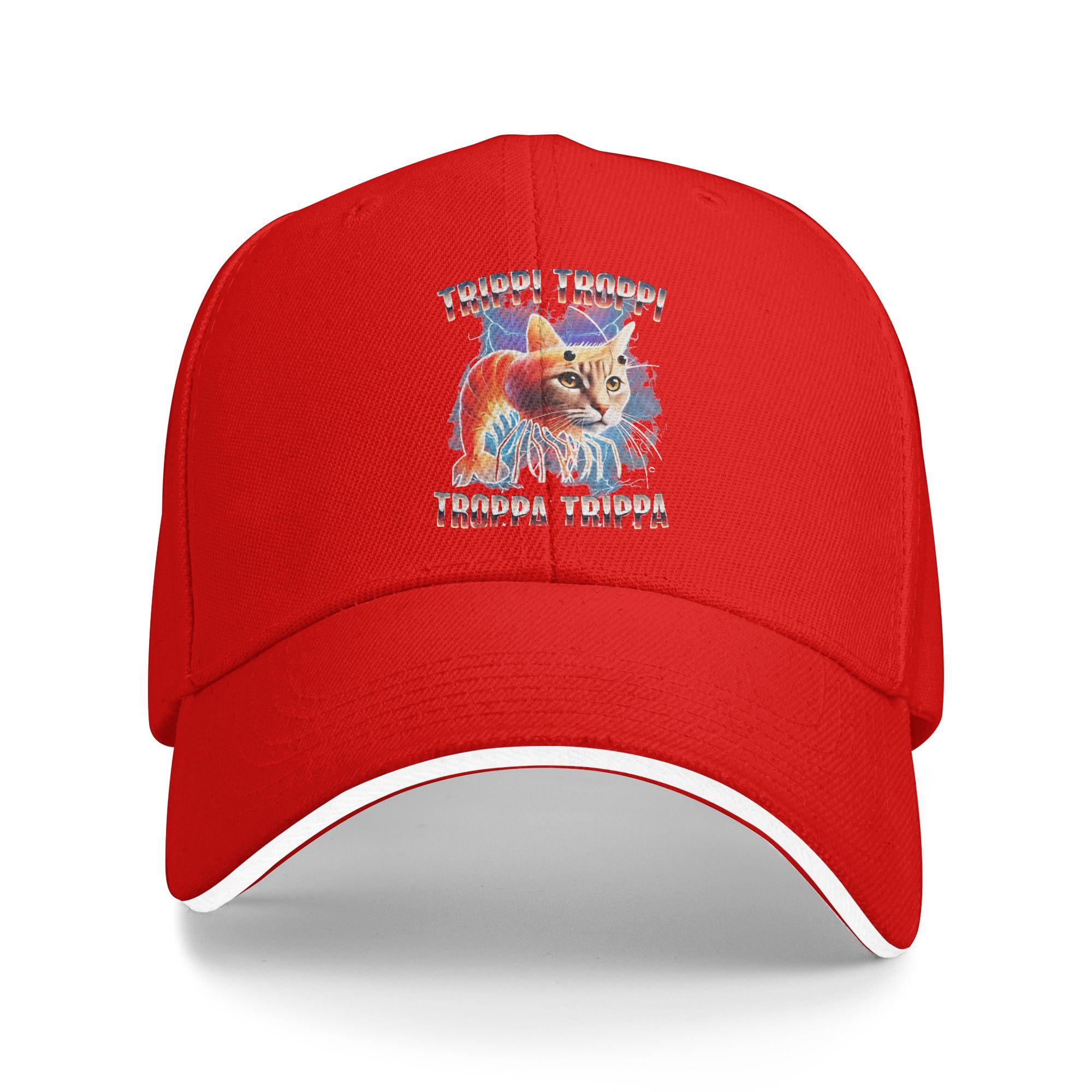 

Trippi Troppi Cat Sun Baseball Cap Summer y2k Funny Trucker Hat For Women Men Kpop Rock Snapback Cap One Size красный