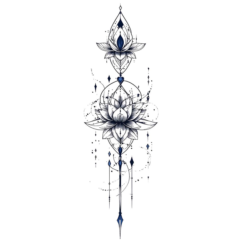 Advanced Sense Domineering Personality Thorn Totem Ribbon Sun Moon Stars Flower Lines Tattoo Sticker