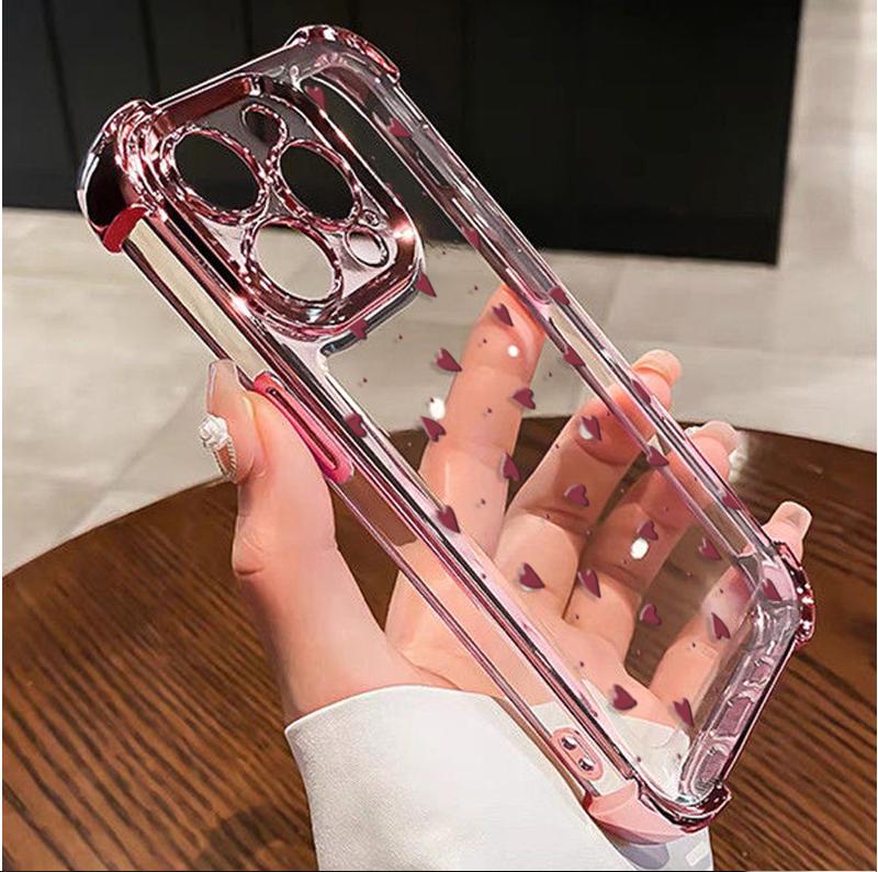 Case For Redmi Note 15 4G Pro 5G Plus 14 13 Pro 5G 12 PRO Plating Little Love Heart Soft Cute Shockproof Transparent Cover