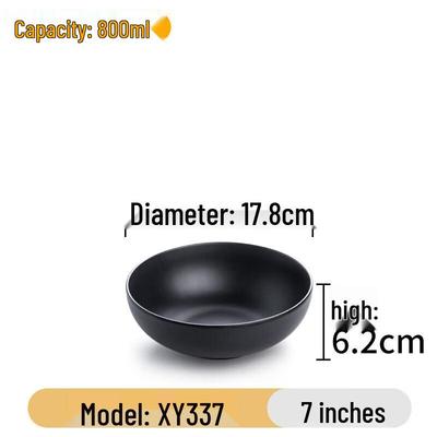 Durable Japanese Style Black Melamine Noodle Bowls