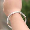 Sterling Silver Mobius Twist Nail Bracelet for Women - Elegant Valentine's Day Gift