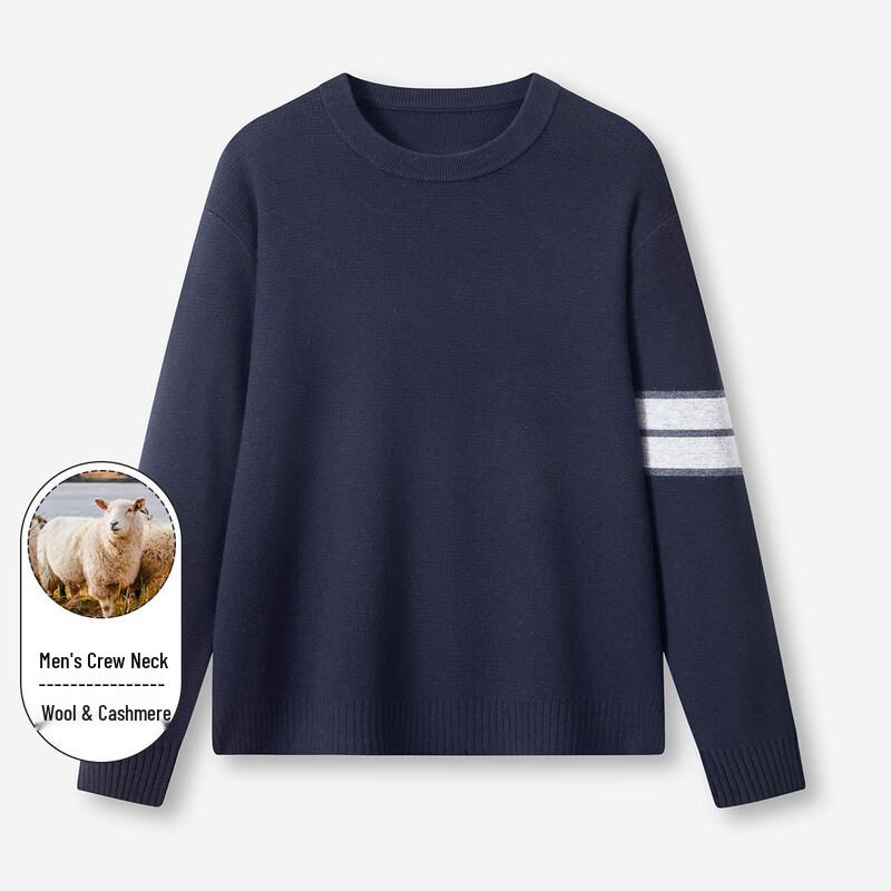 Luotz Men's Thick Winter Round Neck Wool & Cashmere Sweater