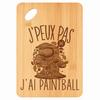 Planche À Découper / Plateau Apéro - PLANETEE - Paintball J'peux Pas - Bambou 30x20 Cm - Trou 24 Mm - Gravée