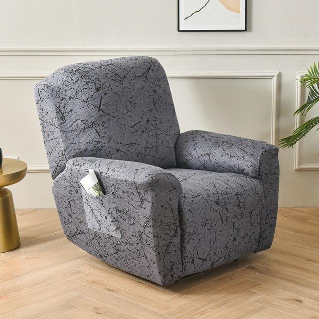 Printed Elastic Recliner Sofa Cover Soft Stretch Single Sofa Covers For Living Room Pets Kid Split Functional Lounger Chair Case